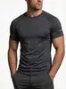 Camiseta de Comercio Exterior Transfronterizo Nueva 2026 con Tiras Reflectantes Catiónicas, Color Sólido, Cuello Redondo, Manga Corta Casual Deportiva para Hombre