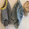 Pantalones de Mezclilla de Verano para Niños y Niñas, Elegantes Pantalones Cortos de Moda Coreana Bordados con Dibujos, Delgados y a la Moda