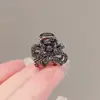 Presilha de Garra Mini Brilhante com Garra de Diamante Estilo Coreano, Piranha Pequena Delicada com Strass para Mechas, Presilha Lateral de Princesa para Mulheres com Pérolas