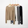 Nuevo Suéter de Lana Fina de Punto Fino con Patrón de Espiga Yangzi Yarn de Manga Larga Versátil Off-the-Shoulder para Primavera y Otoño