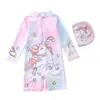 Nuevo Traje de Baño Infantil para Niñas de una Pieza Sirena Manga Larga Protección Solar para la Playa Traje de Baño para Surfear con Certificado CPC