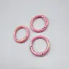 Hebilla de resorte redonda Mabei con acabado en color AB, chapado UV, anillo de resorte, llavero, accesorios de joyería DIY