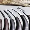 Cuchillo de gancho para incienso, Cuchillo de tallado, Herramienta para raspar incienso, Herramienta para manipular incienso, Cuchillo de gancho de acero inoxidable, Gancho para incienso, Cuchillo curvo para áloe de madera, Herramienta pequeña para cortar y tallar