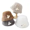 Chapéu de Pescador Feminino Outono e Inverno Novo Estilo Desenho Animado Ragdoll Moda Rosto Exposto Pequeno Chapéu de Bacia Recheado Chapéu Quente à Prova de Frio