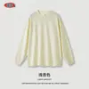 Personalizable 2025 Marca de Moda Holgada Manga Larga Hombre 260g 12 Colores Retro Americano Lavada Desgastada Camiseta de Manga Larga Primavera