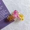 Presilha de cabelo com gradiente transparente transfronteiriça, flor de três ovos, acessórios para cabelo de férias na praia, clip de tubarão para parte de trás da cabeça, feminino