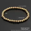 Pulsera de Bolas de Acero Transfronteriza Acero Inoxidable 304 2/3/4/5/6/8/10mm Cordón Elástico Dorado Pulsera Apilable