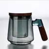 Taza de Vidrio Popular con Vista a la Montaña y al Río, Filtro Interior de Vidrio de Borosilicato Alto, Taza de Té de Gama Alta con Separación de Té y Agua
