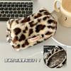 Bolsa de Cosméticos de Felpa con Estampado de Leopardo para Mujer, Portátil de Mano, para Cuidado de la Piel, Artículos de Aseo, Viaje, Gran Capacidad de Almacenamiento, Estuche para Lápices