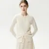 Elegante de alta calidad~Cárdigan de crochet tridimensional resistente al uso, para mujer, otoño e invierno, cuello redondo, tejido suelto, suéter abrigo