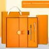 Conjunto de Caixa de Presente para Caderno Personalizável com Logotipo Imprimível Presente Comemorativo para Empresas Caderno USB Diário