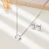 Estilo de Moda de Luxo Leve Transfronteiriço Conjunto de Aço Inoxidável Trevo da Sorte Trevo de Quatro Folhas Joias de Aço Titânio Mais Vendidas na Europa e América
