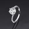 Anillo de Diamante Moissanita para Mujer Anillo Ajustable de Alta Gama Atmosférico Anillos de Pareja Clásico de Un Quilate Joyería de Mano al por Mayor Moissanita
