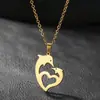 Collar Geométrico Popular de Acero Inoxidable Transfronterizo, Nuevo Colgante Estilo Vacacional Chapado en Oro de 18 quilates, Acero de Titanio Versátil para el Verano