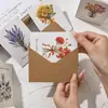Série Bênçãos Florais Cartões de Cumprimento Simples para Professores no Festival do Meio Outono, Cartões de Cumprimento com Buquê e Envelopes, Cartões Postais Florais Fofos
