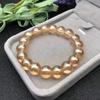 Novo Pulseira de Contas de Vidro Buddha Anti-Risco de Faca Pulseira de Alta Qualidade Cor Champagne 8mm para Mulheres Que Não Muda de Cor Pulseira de Cristal de Imitação