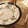 Jogo Americano Redondo Estilo Francês, À Prova d'Água e de Óleo, Toalha de Mesa Sem Lavagem, Sensação de Luxo Leve e de Alta Qualidade, Protetor de Mesa para Mesa Redonda Pequena de Centro