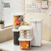 Frasco de almacenamiento transparente BNBST con tapa para sala de té, almacenamiento de tazas de café, frasco de almacenamiento para clasificar y organizar artículos domésticos varios