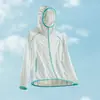 Ropa de protección solar para exteriores UPF100+ protección UV ultraligera seda de hielo transpirable unisex chaqueta para la piel con capucha