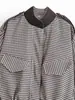 Comercio Exterior Mayorista Europeo y Americano Moda Retro Francesa de Primavera para Mujer Chaqueta Corta de Piloto a Cuadros