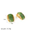 Aretes de Resina Estilo Ins Transfronterizos, Aretes de Acero Inoxidable Dorados en 18K Elegantes y de Moda para Mujer, No se Desvanecen