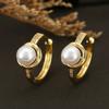 Novo estilo coreano luz de luxo high-end fivela de orelha elegante moda conjunto de cobre brincos de zircão nicho design pérola orelha jóias