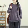 Tejidos de Algodón Retorcido para Mujer Otoño e Invierno 2025 Nuevo Suéter de Punto Elástico Holgado con Cuello Redondo
