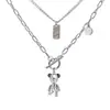 Cadena de Suéter Larga de Doble Capa de Oso Dulce y Fresca para Hombres y Mujeres, Tendencia de Otoño e Invierno, Lujo Ligero, Diseño de Nicho, Cadena de Suéter de Alta Gama