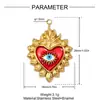 Colgante de Acero Inoxidable con Ojo de Diablo en Forma de Corazón Estilo Europeo y Americano para Mujer, Collar de Trébol de Cuatro Hojas Estrella y Luna, Colgante de Joyería de Acero de Titanio