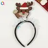 Faixa de Cabeça de Natal Transfronteiriça Qiyue Faixa de Cabeça com Galhos de Rena Decorações de Natal Fivela Plástica para Cabeça de Crianças Decoração de Festa
