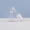 Tubo de brillo labial transparente de 3 ml tubo corto vacío material de embalaje de plástico con varilla de cepillo tubo de brillo labial tubo de embalaje líquido sombra de ojos alto brillo