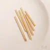 Pendientes de Botón con Colgante de Barra Recta Redonda Chapados en Oro Real de 14K que Conservan el Color, Colgantes para Collares, Accesorios DIY