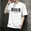 Camiseta Masculina de Manga Curta Estilo Hong Kong Verão 2024 Gola Redonda Nacional Tendência China Estampada Versátil Ins Manga Meia Manga Camiseta Masculina