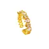 Nuevo Estilo Anillo Abierto de Oro Arena Vietnamita Incrustado con Circonio Hueco Forma de Gota de Agua Joyería Duradera Transfronteriza para Mujer