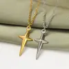 Collar Colgante Cruz Estrella de Cuatro Puntas Personalizado Simple de Nuevo Estilo Transfronterizo Europeo y Americano Colgante Cruz Estrella de Acero Inoxidable