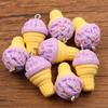 8 colores 15 * 28 mm DIY accesorios de resina verano helado encanto bolso collar pulsera teléfono móvil colgante