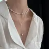 Colar de Flor Tecida com Pérolas Inspirado em Design para Mulheres, Único e Moderno, Gargantilha e Corrente para Clavícula Versátil