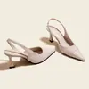 Zapatos de Tacón Alto con Punta Cruzada de Comercio Exterior Europeo y Americano, Tacón de Aguja Hueco, Sandalias de Punta Cerrada para Mujer, Zapatos Mary Jane sin Espalda de 7 cm