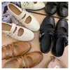Zapatos Mary Jane retro de estilo francés con tiras cruzadas para mujer, nuevos zapatos planos de ballet otoño 2026, zapatos cómodos poco profundos de piel