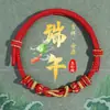 Pulsera Roja Tradicional para Mujer con Borlas para el Festival del Bote del Dragón, Pulsera de Cuerda de Cinco Colores, Pulsera Hecha a Mano de Estilo Étnico al por Mayor