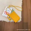 Nueva Bolsa Mini para Teléfono Estilo Coreano Minimalista Color Caramelo, Bolso Femenino Más Vendido con Patrón de Lichi, Bolso Cuadrado Pequeño Vertical de Hombro Cruzado