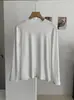 KEKEZOON 2026 Outono Inverno Nova Camiseta Básica de Manga Longa com Gola Redonda Lisa Dupla Face Estilo Coreano Camada Base 8798