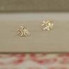 Bien ~ Aretes de Plata Esterlina S925 Chapados en Oro de 14K para Mujer, Aretes Pequeños Joker Simples y Temperamentales para el Diario, Aretes Personalizados