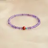 Pulsera de Amatista Ágata Roja Natural del Sur Pulsera de Cuentas de Transferencia Benmingnian 4mm Cuentas Pequeñas de Arroz Apiladas para Usar para Novia