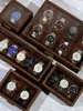 Caja para Relojes Caja de Exhibición Caja de Almacenamiento para Relojes Colección de Joyería de Pulsera Exhibición Resistente al Polvo Múltiples Compartimentos Caja de Relojes Retro con Tapa