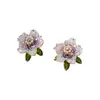 Pendientes Vintage Estilo Francés con un Toque de Lujo Ligero y Gama Alta, Pendientes Florales para Mujer, Nuevo Estilo Popular 2026, Tachuelas de Personalidad con Temática del Bosque, Diseño Simple