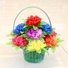 Cestas de Flores de Seda al por Mayor en Stock para Ofrendas del Festival Qingming, Ofrendas a Buda, Juegos de Cestas de Flores de Crisantemo Realistas de Alta Calidad