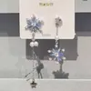 [Mundo de Gelo e Neve] Novos Brincos Assimétricos de Franja de Floco de Neve, Brincos Únicos de Estilo de Nicho Exquisito e Cool