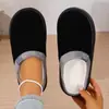 Pantuflas de algodón cerradas para otoño e invierno para hombres y mujeres, con forro grueso de lana de cordero, suela gruesa de EVA, antideslizantes, pantuflas de felpa para el hogar