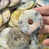 Agata Louca 50mm Nostálgica Pedra Natural Moeda Antiga Fivela da Paz Brinquedo de Mão DIY Pingente Colar